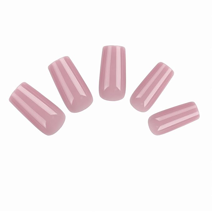 Allkem Soft Gel Nail Tips - Medium Long Square Nail Extensions - 12 Sizes Extra Extra Long Full Cover Nails - Neutrals - Chic (504 Pieces)