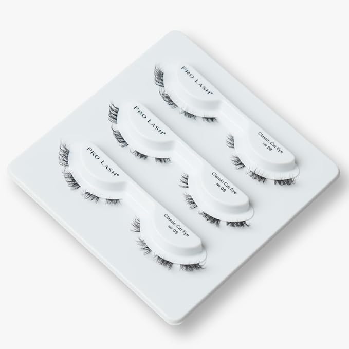 Pro Lash ProWear Professionally Styled Lash Clusters - Easiest to Apply Eyelash Cluster - 10 Day Eyelashes - Waterproof Lashes Clusters - 3 Sets - Classic Cat Eye No. 08 - Black
