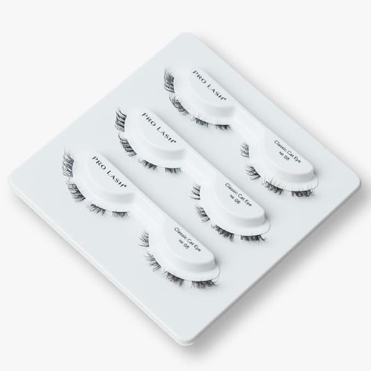 Pro Lash ProWear Professionally Styled Lash Clusters - Easiest to Apply Eyelash Cluster - 10 Day Eyelashes - Waterproof Lashes Clusters - 3 Sets - Classic Cat Eye No. 08 - Black