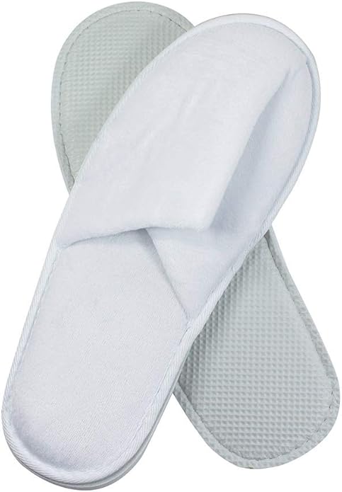 | Premium Spa Slippers Bulk Unisex | Closed Toe, Individually Wrapped | Hotel Slippers