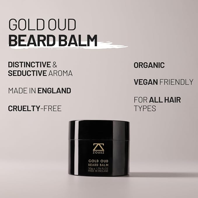 Black Oud Beard Care Kit - Non-Greasy, Premium Balm with Shea Butter | Ultimate Softener and Conditioner for Men, 50mL