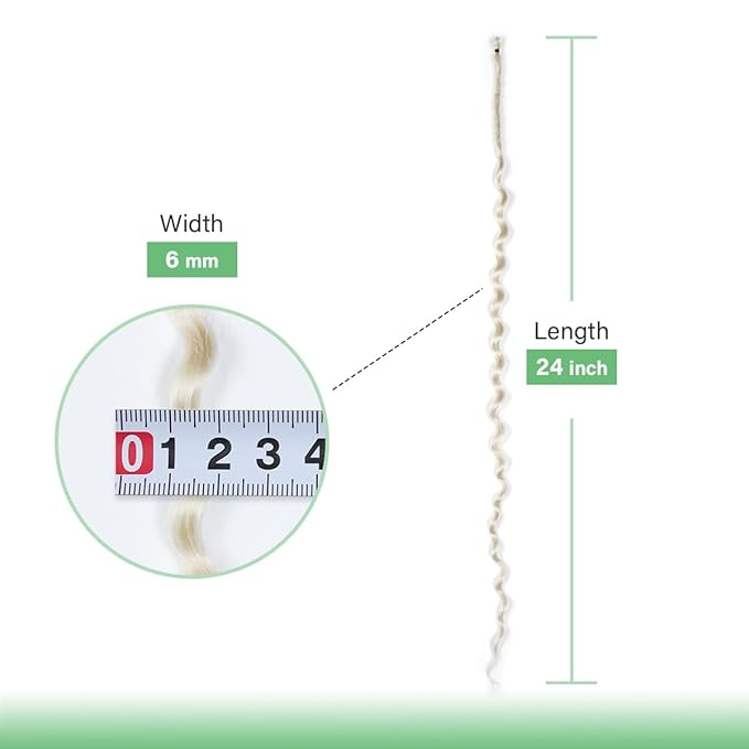 24 In 30 Strands Curly Dreadlock Extensions, 613 Blonde Synthetic Single Ended Dreads Extensions, 100% Handmade Dreads Hippie Style Dreadlocks for Woman