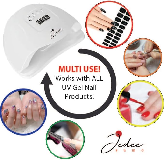 80W LED UV Lamp for Gel Nails. UV Nail Light. 4 Settings (Including Low Heat Mode). Easy to use. Compatible with All Gel Nail Polish,Wraps, Gel Polish Strips.