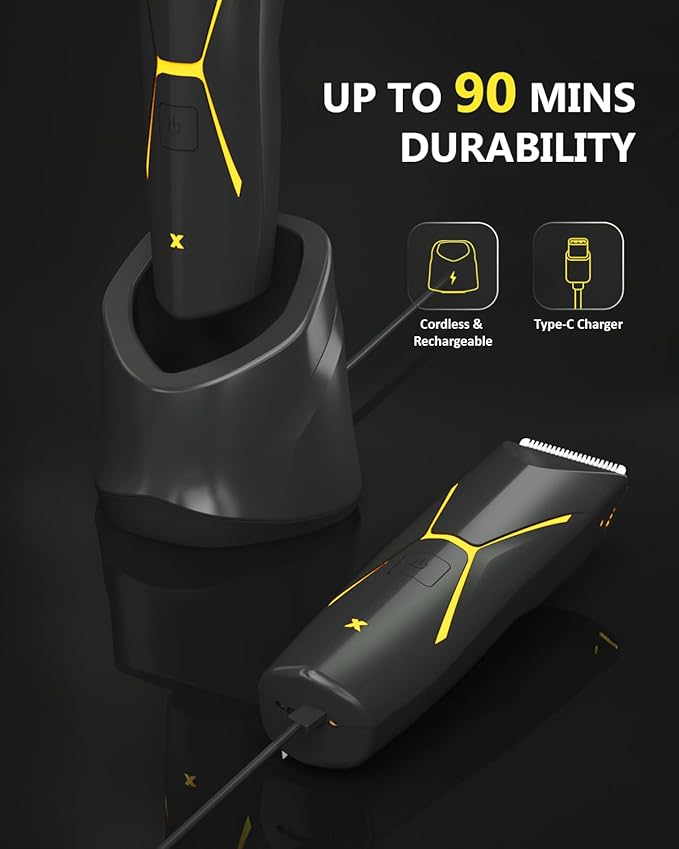 Electric Body Hair Trimmer for Men - Manscape Pubic Hair Groomer Waterproof Ball Shaver Type-C Rechargeable Cordless Replaceable Ceramic Blade Clipper Wet/Dry Male Professional Grooming Smooth