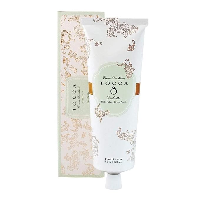 Tocca Crema de Mano Luxe, Giulietta Hand Cream, 4 oz - Pink Tulips, Green Apple, Vanilla Orchid - Moisturizing, Quick Absorbing