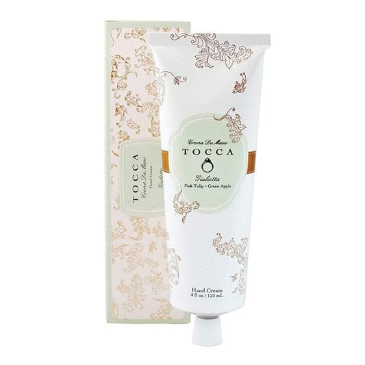 Tocca Crema de Mano Luxe, Giulietta Hand Cream, 4 oz - Pink Tulips, Green Apple, Vanilla Orchid - Moisturizing, Quick Absorbing