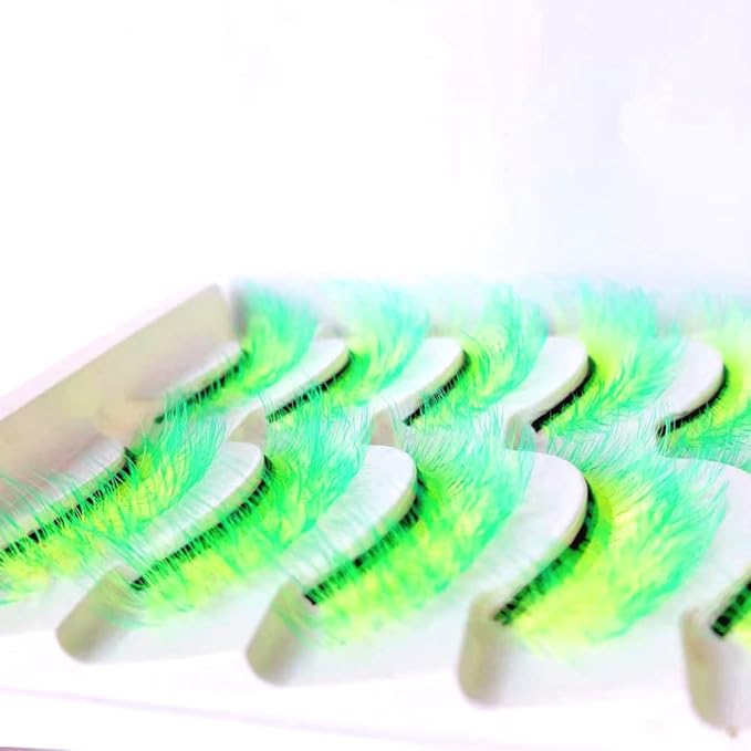 Sunniess Ombre Colored Lashes Silk Protein Fluffy Wispy Volume Fake Lashes for Halloweens Cosplay Party Stage Russian D Curl Lashes with Color Make up Faux Mink False Eyelashes 5 Pairs