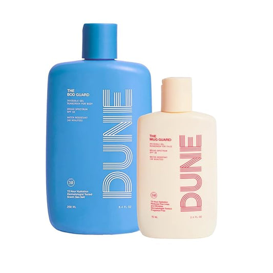 Mug Guard + Bod Guard Duo Sunscreen SPF 30 Set for UVA/UVB Broad Spectrum Face and Body Sunscreen, 2 Bottles