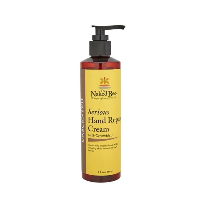 The Naked Bee Hand Cream (8oz) Intensive Nourishing Cream for Smoother and Softer Hand - Unscented Deep Moisture and Repair for Dry Skin