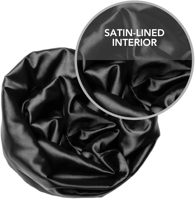 Hairbrella Satin Lined Adjustable Sleep Cap - Sleeping Caps for Women to Protect Hair, Satin Band Edge, Silk Bonnet