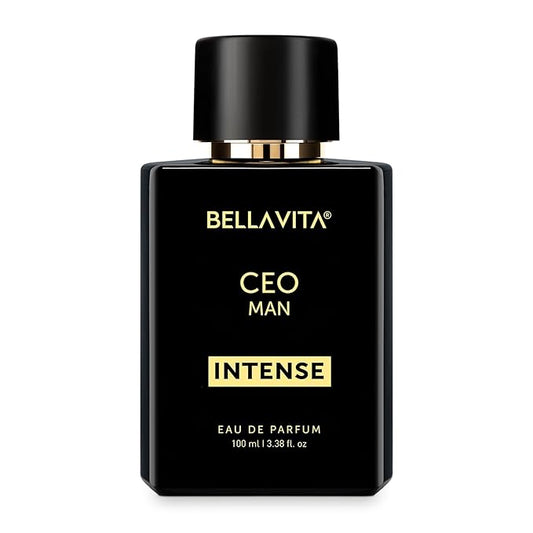BellaVita Luxury CEO Man INTENSE Eau De Perfume for Men (3.4 fl.oz) | Long-Lasting Mens Cologne with Bergamot, Lavender, Orchid & Musk | Bold & Woody Gift Perfume Cologne for Men | Vegan CEO Fragrance