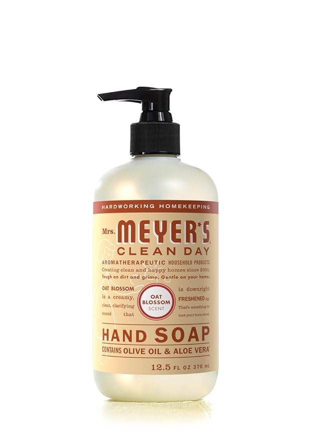 Mrs. Meyer's Clean Day Liquid Hand Soap 6 Scent Variety, Lavender, Rainwater, Oat Blossom, Plumberry, Lemon Verbena, Basil, 12.5 oz, 6 Count