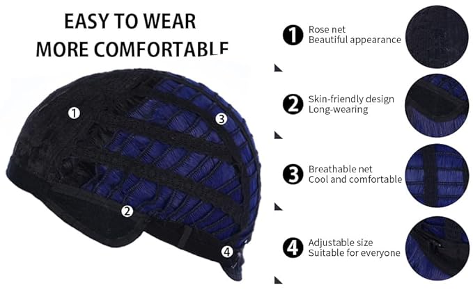 BERON Blue Wigs Long Wavy Wig for Women Girls Blue Ombre Colored Heat Resistant Synthetic Hair Wigs for Cosplay Party Daily or Use