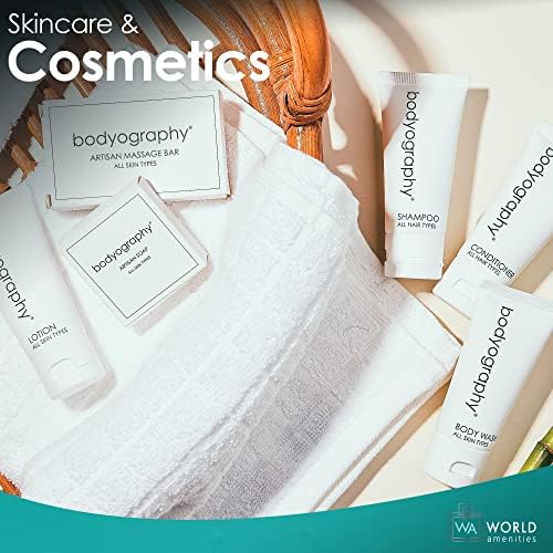 Bodyography blanc- Bulk Body Wash | 1.4oz | Vanilla White Tea, Mini Travel Size Toiletries (100% Recyclable Tube with Flip Top Cap) Hotel Amenities, Suitable for All Skin Types