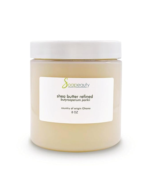 Soapeauty 100% Pure Refined African Shea Butter - Expeller Pressed, Odorless - Pure Moisturizer for Skin & Hair - Ethically Sourced from Ghana | 8 oz