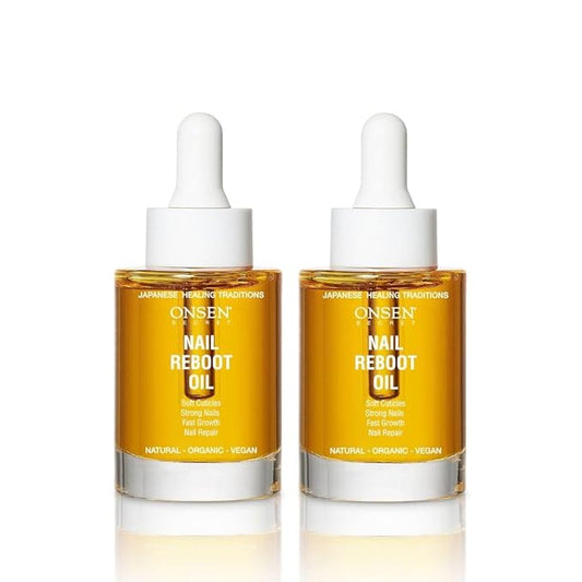 Organic Cuticle Oil for Nails - USA Made - Japanese Treatment for Damaged Nails - Natural Nail Cuticle Repair - Visible Results For Perfect Results - Nail Strengthener and Growth Reboot Oil 2x30ml