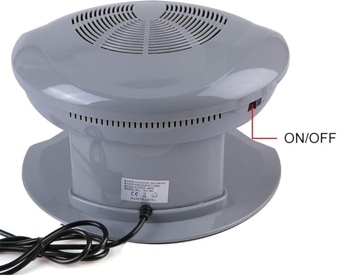 Air Nail Dryer, 400W Intelligent Automatic Sensor Hot & Cold Air Nail Polish Drying Fan Manicure Tool for Home Salon Both Hands and Feet Use, Grey