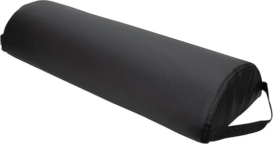ForPro Premium Jumbo Half-Round Bolster Pillow for Massage and Yoga, Oil and Stain-Resistant, 9”W x 4.5" H x 26”L, Black