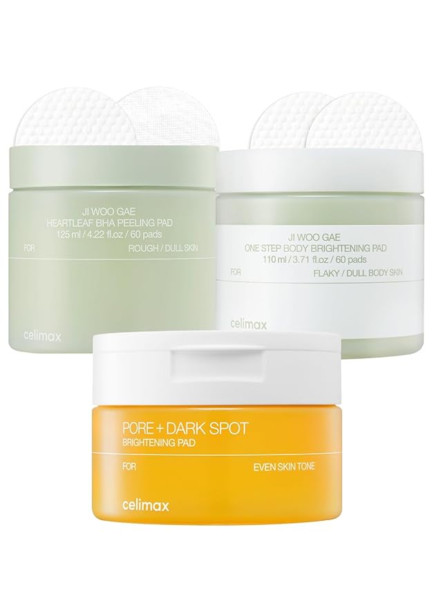Celimax Ji.Woo.Gae Heartleaf BHA Peeling & Body Brightening Set - (60 Pads) + Pore+Dark Spot Brightening Pad (40 Pads) 110ml