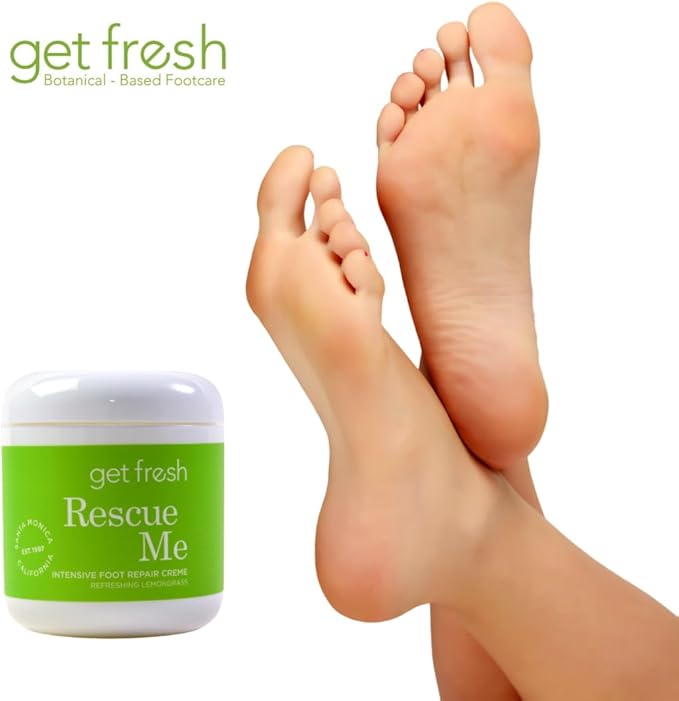Get Fresh Rescue Me - Intensive Foot Cream for Dry Skin, Cracked Heels, and Calluses, with Shea Butter, Aloe, and Lemongrass, 170g