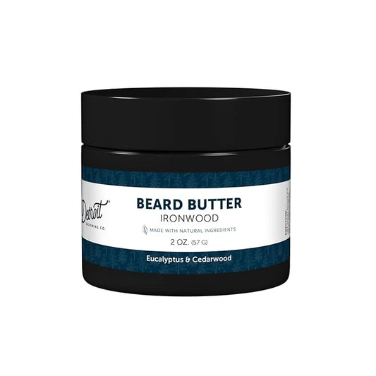 Detroit Grooming Co. Beard Butter for Men | Softens, Thickens & Hydrates with Safflower Oil & Shea Butter | Ironwood Scent, 2oz