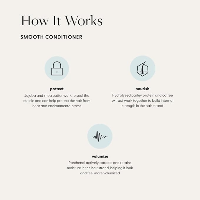 Arey Smooth Conditioner | Reduce the Signs of Aging Hair | Retains Moisture, Promotes Smoothness | For Use with Wash Shampoo | Vegan, Gluten-Free, Residue-Free & Cruelty-Free (8.45 Fl Oz, 30 Uses)