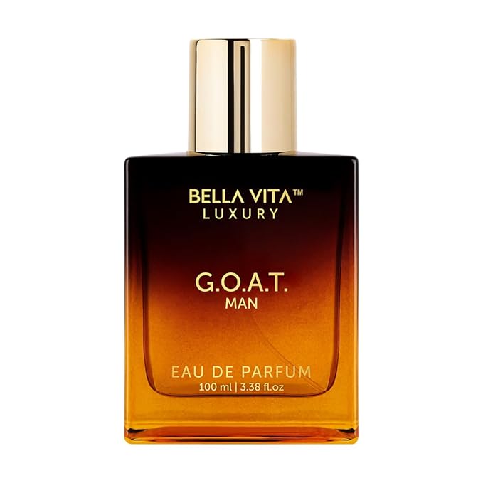 BellaVita Luxury G.O.A.T. Men's Eau De Parfum (3.4 fl.oz) | Natural Refreshing Notes of Bergamot, Lavender & Patchouli Oriental | Fresh Perfume for Men of All Time | Long-Lasting Perfume for Mens EDP