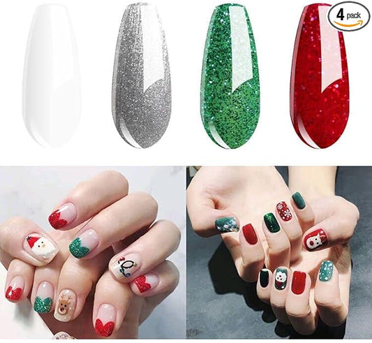 Vishine 4 Colors Starry Gel Nail Polish Color Collection Set Soak Off Glitter Galaxy Gel Nail Varnish Bling Nail Art Manicure Starter Gift Kit 8ml