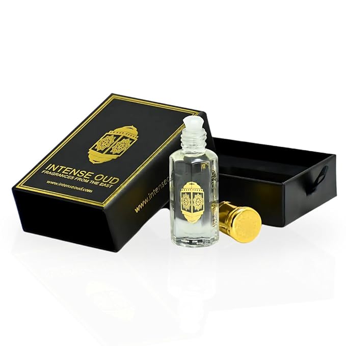 INTENSE OUD Musk Abiyad Long Lasting Arabian Perfume Oils for Women 12ML (0.40 OZ) Fragrance Oil with Soft Woods, Fresh Neroli & Warm Musk Notes - Concentrated Perfume Oil in Elegant Gift Box
