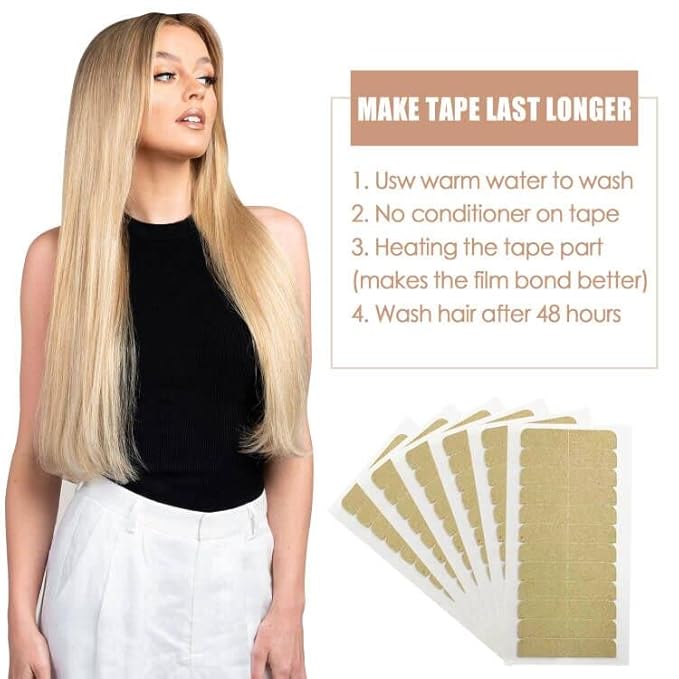 Lacer Replacement Tape Tabs Double Sided for Tape in Hair Extensions 4 * 0.8 cm (1.6 x 0.31 Inch)