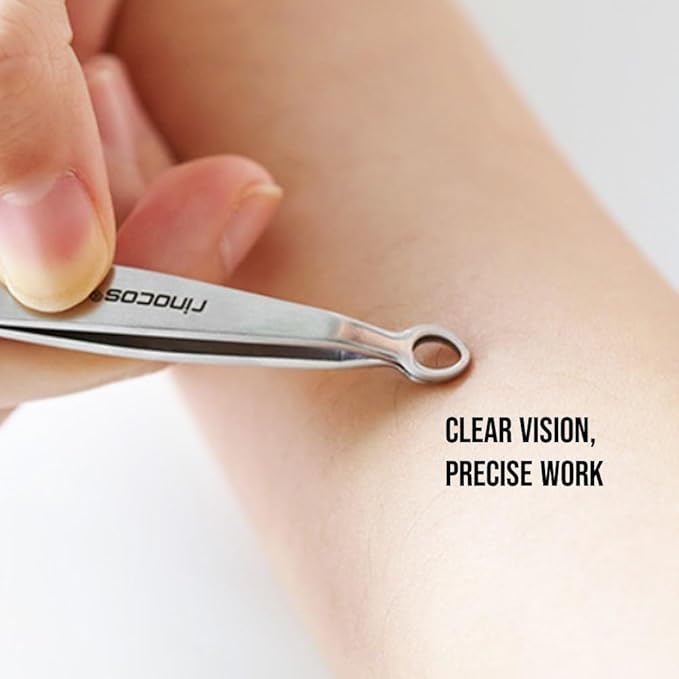 [Premium Hand-Made] Tweezers for women facial hair - Round tip Tweezers, Eyebrow Tweezers, 304 Surgical-grade Stainless Steel for Safety, Precision tweezers, Facial Hair Tweezers for Men & Women