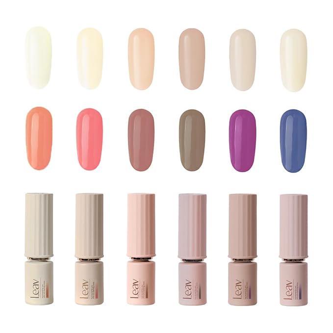 LEAV MakeOver Reversal Syrup Gel Polish 6 Colors Set, Color Changing Gel Nail UV React Transparent Skin Tone & Unique Reversal Mood Soak Off Gift Set