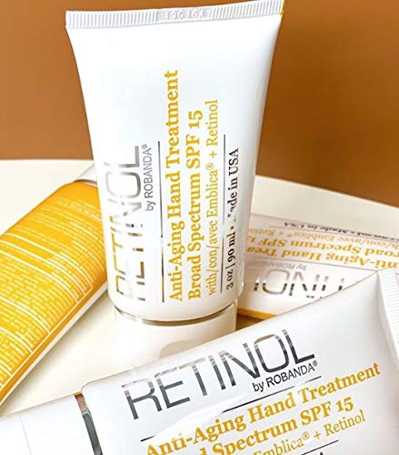 Retinol Anti-Aging Hand Treatment │ Broad Spectrum SPF 15 + Retinol Cream to Repair Dry Skin, 2 pack