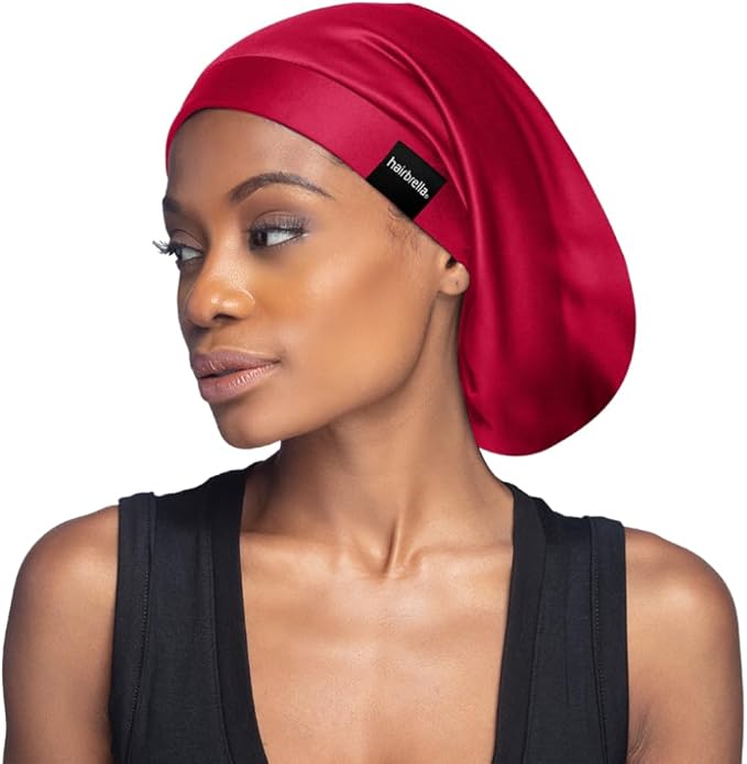 Hairbrella Satin Lined Adjustable Sleep Cap - Sleeping Caps for Women to Protect Hair, Satin Band Edge, Silk Bonnet