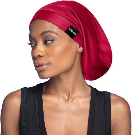 Hairbrella Satin Lined Adjustable Sleep Cap - Sleeping Caps for Women to Protect Hair, Satin Band Edge, Silk Bonnet