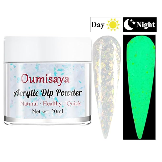 Glow in the dark Acrylic Nail Powder Clear Pink White Colors Set for French Nail Art Design 20ML/PCS (AP080)