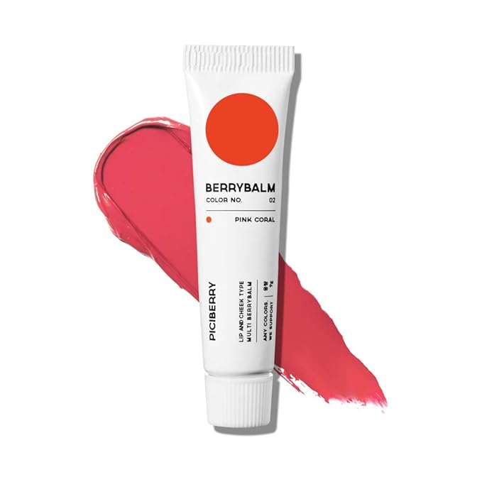 Berrybalm(Pink Coral), lip & cheek balm, multi blush, moisturizing and matte, highly pigmented, long lasting formula