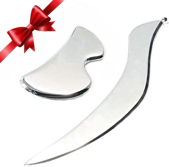 Scar Tissue Muscle Scraper Massage Tool Scar Massage Tools IASTM for Physical Therapy & Plantar Fasciitis with 2 Pieces (Set D)