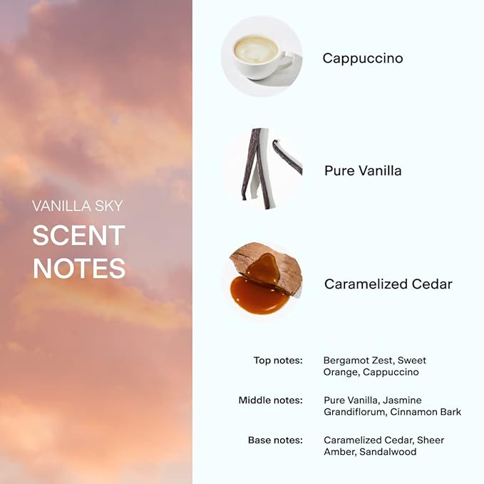 Skylar Vanilla Sky Eau de Parfum -Hypoallergenic & Clean Perfume for Women & Men, Vegan & Safe for Sensitive Skin-Notes of Cappuccino, Vanilla & Caramelized Cedar - 10mL /0.33 Fl oz