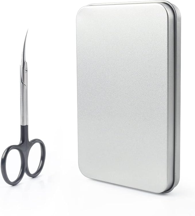 Cuticle Scissors for Women and Men Curved Stainless Steel with Tip Grooming Blades Manicure Nail for Dry Skin Nail Scissors (3)