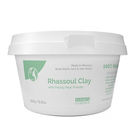Fatima's Garden Rhassoul with Prickly Pear - Hydrating Face & Hair Mask, 250g