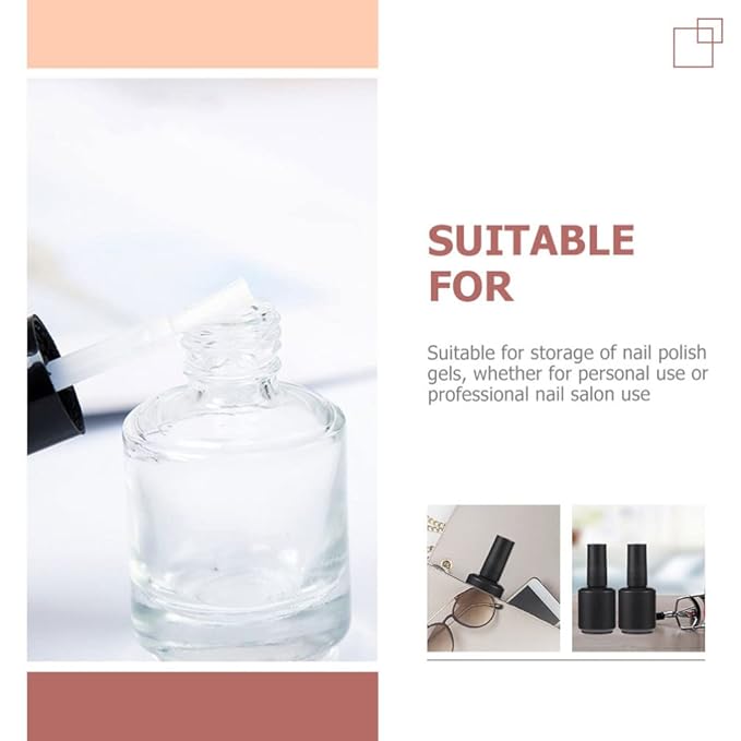 Nail Polish Bottles 20pcs Empty Nail Polish Bottle Perfume Bottle Mini Glass Nail Polish Brush Replacement