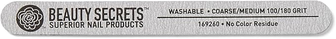 Beauty Secrets Zebra Cushion Nail File Medium/Coarse 180/100 Grit