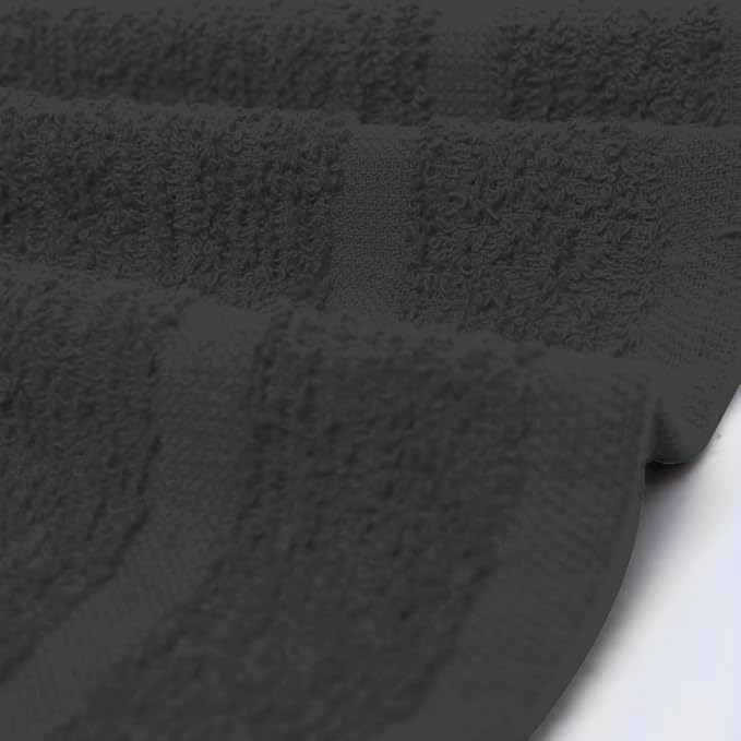 Avalon Towels Cotton Washcloths – (Pack of 48) Size 12x12 Inches, 100% Ring Spun Cotton, Soft & Absorbent Face Towels, Gym Towels, Hotel and Spa Quality, Reusable Fingertip Towels (Grey)