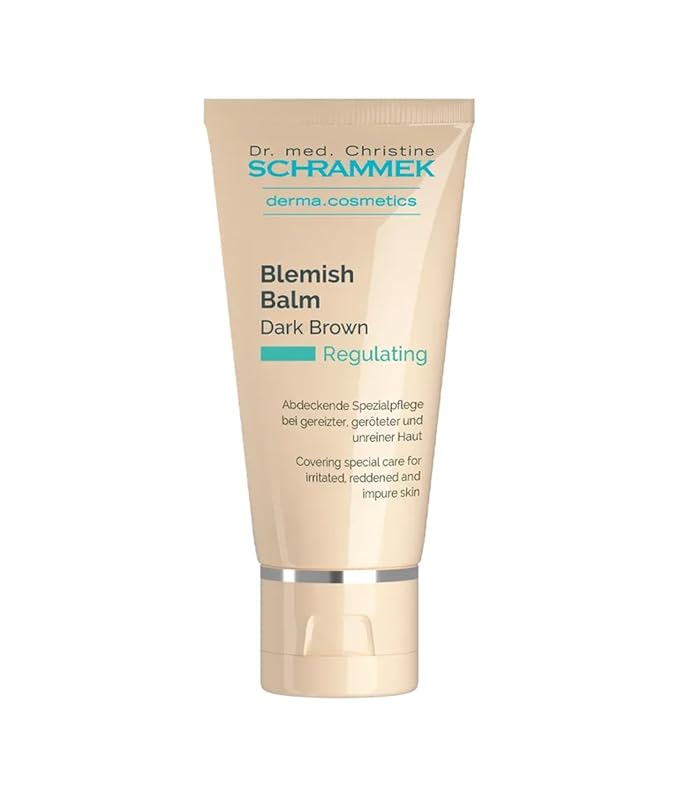 Blemish Balm Dark Brown (1.4 fl oz) - Covering Special Care for Irritated, Reddened & Impure Skin - The Original since 1967 - BB Cream - Tinted Face Moisturizer - Facial Skin Care - Dr. Schrammek