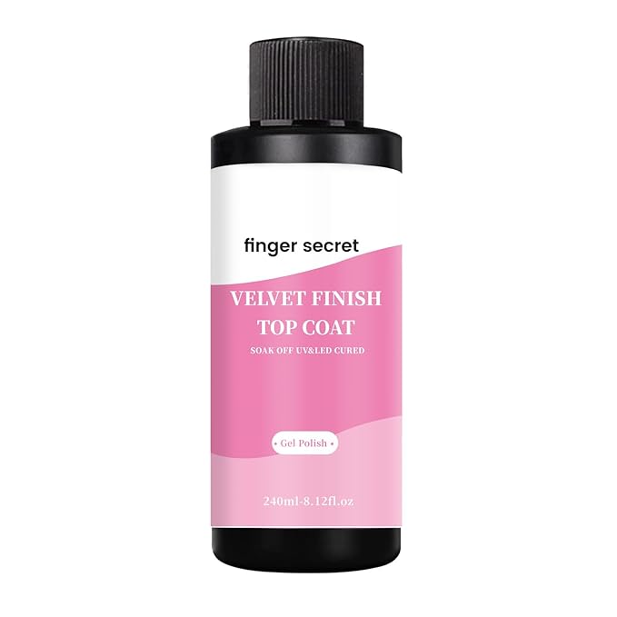 240ml/8.12floz Velvet Finish Matte Top Coat for Gel Nail Polish,Fashion Matte Nail Polish,Nail Supplies for DIY in Salon or Home Use.