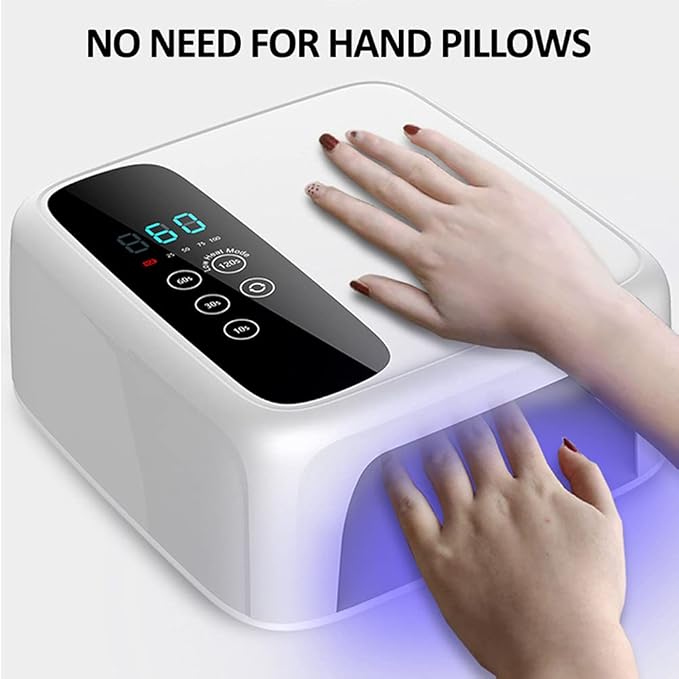 LED Display 15600mAh 72W Nail Lamp Gel Nail Polish Dryer, Quick Drying, Infrared Induction, 10s Drying, Streamlined Design (US Plug)