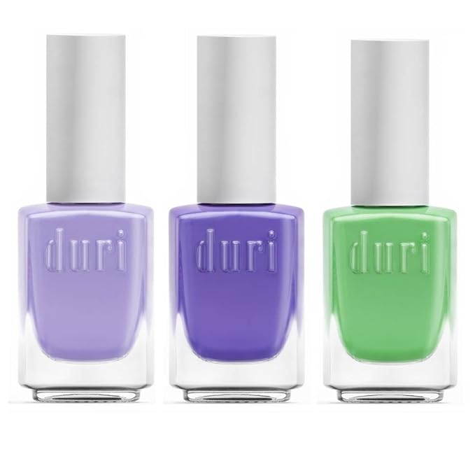 duri Nail Polish, GBD-205 WHO'S WHO 3 Piece Set, Light Purple, Purple, Soft Green, Fast Drying, Lasting, Quick Drying, 0.45 Fl Oz each