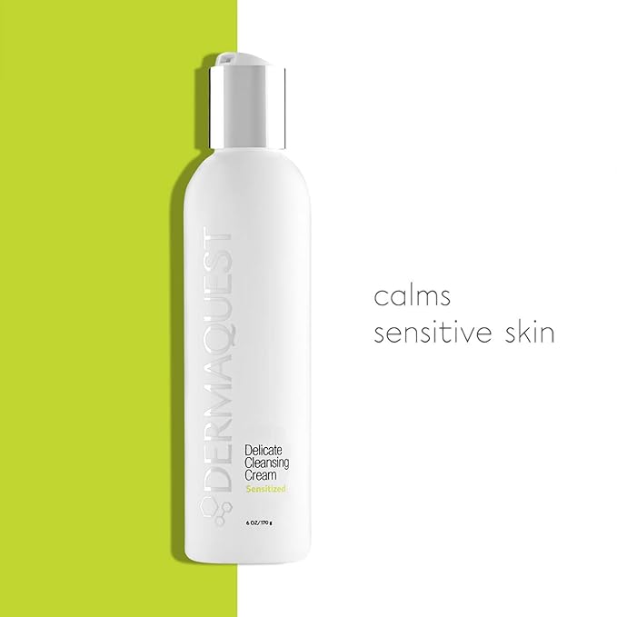 DermaQuest Sensitized Delicate Cleansing Cream - Gentle Facial Cleanser Face Wash - Infused with Green Tea Extract & Jojoba Oil - For Sensitive, Extremely Dry Skin Types (6oz)
