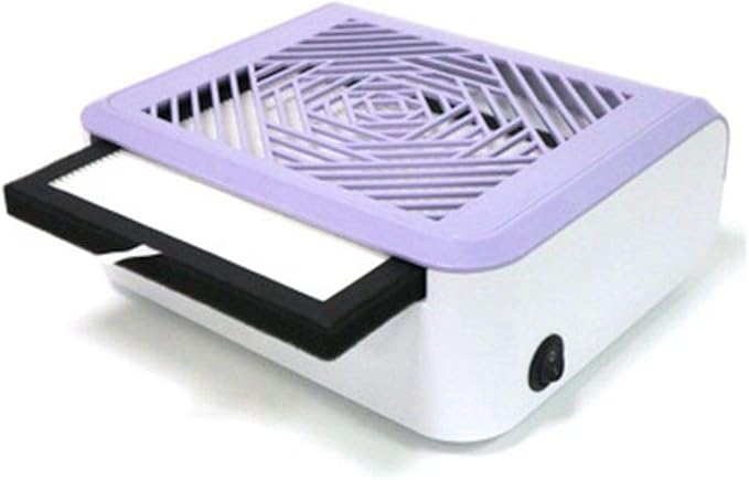 45W Nail Dust Collector, DIY Fingernail Art Design Tools High Power Salon Vacuum Cleaner Professional Pedicure Manicure Machine (Purple)